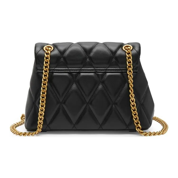 Staccato Cow Leather Shoulder Bag, Crossbody Bag Small Size Women's Elegant Black-3
