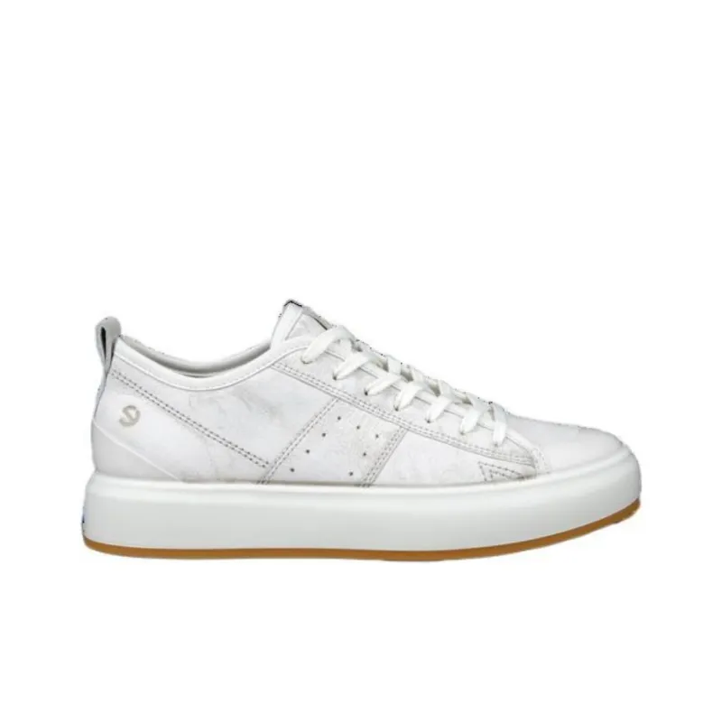 Ecco Low Top Skateboard Shoes Women's White-1