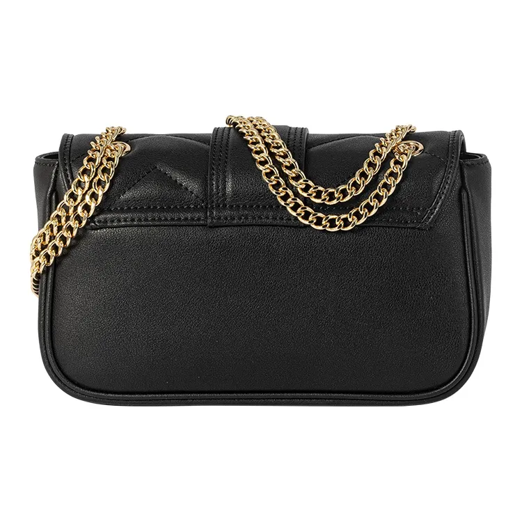 VANESSA HOGAN Brand Twill Design Niche Chain Small Square Bag Women's Ecru/Black-9