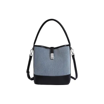 H-YXIANG PU Panel Denim Shoulder Bag Crossbody Bag Handbags Regular Women's Denim Blue