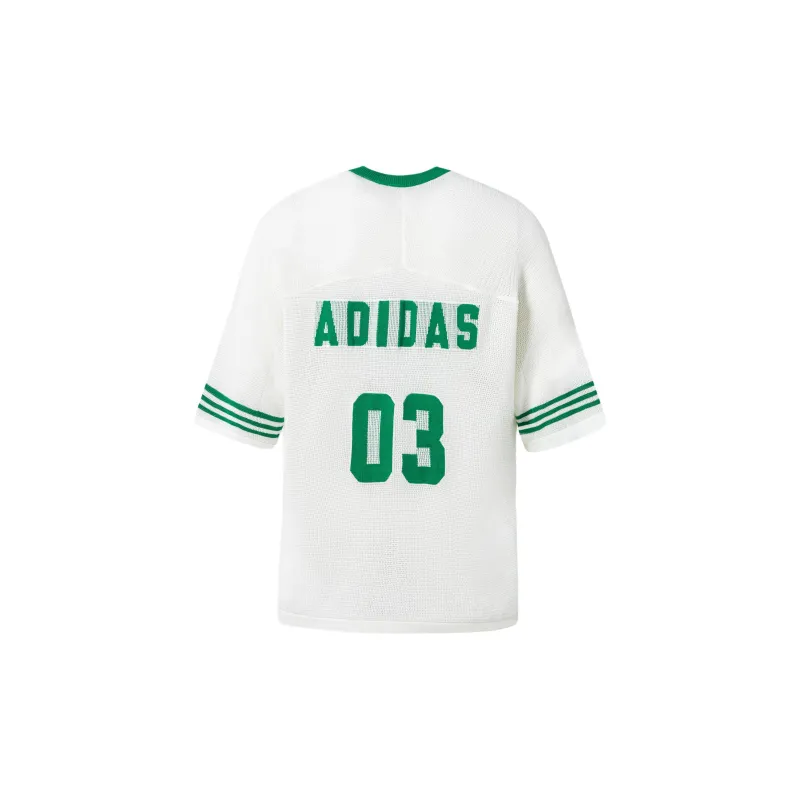 Adidas Originals BLOCKCORE SHORT SLEEVE KNIT T SHIRT T Shirt Unisex White-1