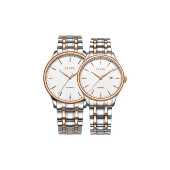 Fiyta Classic Collection Automatic Mechanical Movement Stainless Steel Strap Watch Unisex White Dial