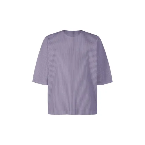 Homme Plissé Issey Miyake T-Shirts Men Gray Purple