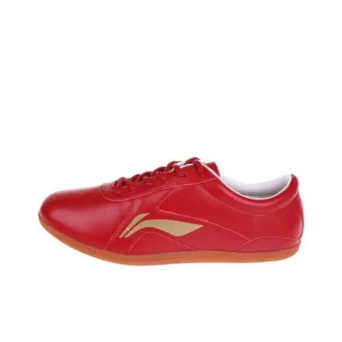 LiNing Tai Chi Cushioning Wear-Resistant Low-Top Training Shoes Unisex Red