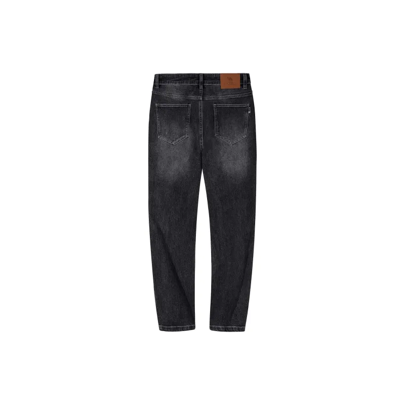 CAMEL Slim Fit Elastic Distressed Washable Soft Skin Friendly Pants Versatile Jeans Men's-3