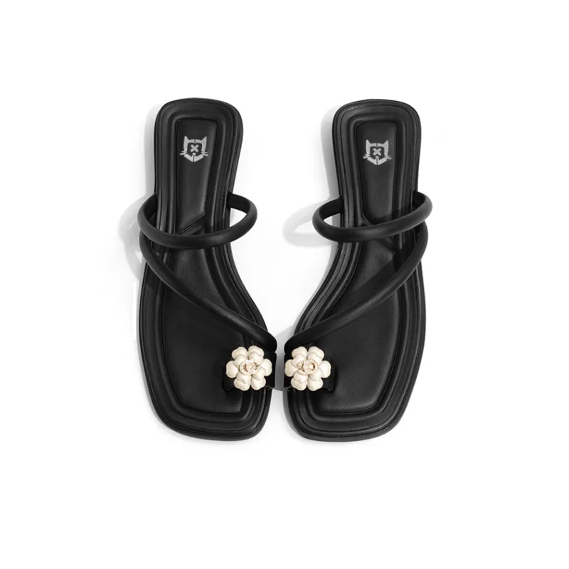 Old Meow Outerwear Slip-Resistant Thong Slippers Slide Slippers 3cm Women's-2