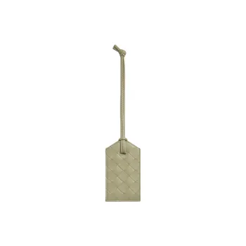 Bottega Veneta Calfskin Label Holder Bag Accessory Men's Gray Green