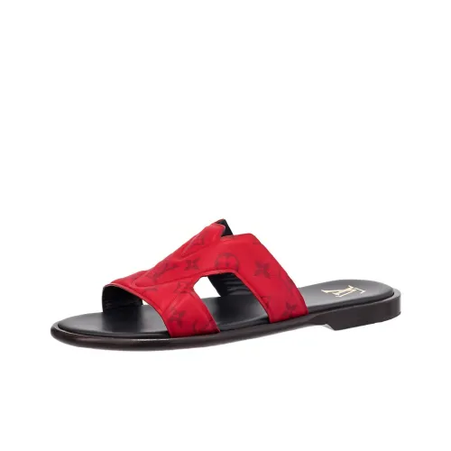LOUIS VUITTON Oasis Rubber Sole Slide Slippers Men's Red