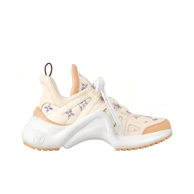 LOUIS VUITTON Archlight Abrasion Resistant Low Top Casual Shoes Women's Beige Apricot-1