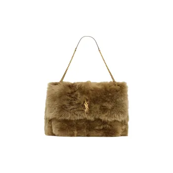 SAINT LAURENT Niki Lambskin Handbag, Shoulder Bag Extra Large Women's Brown