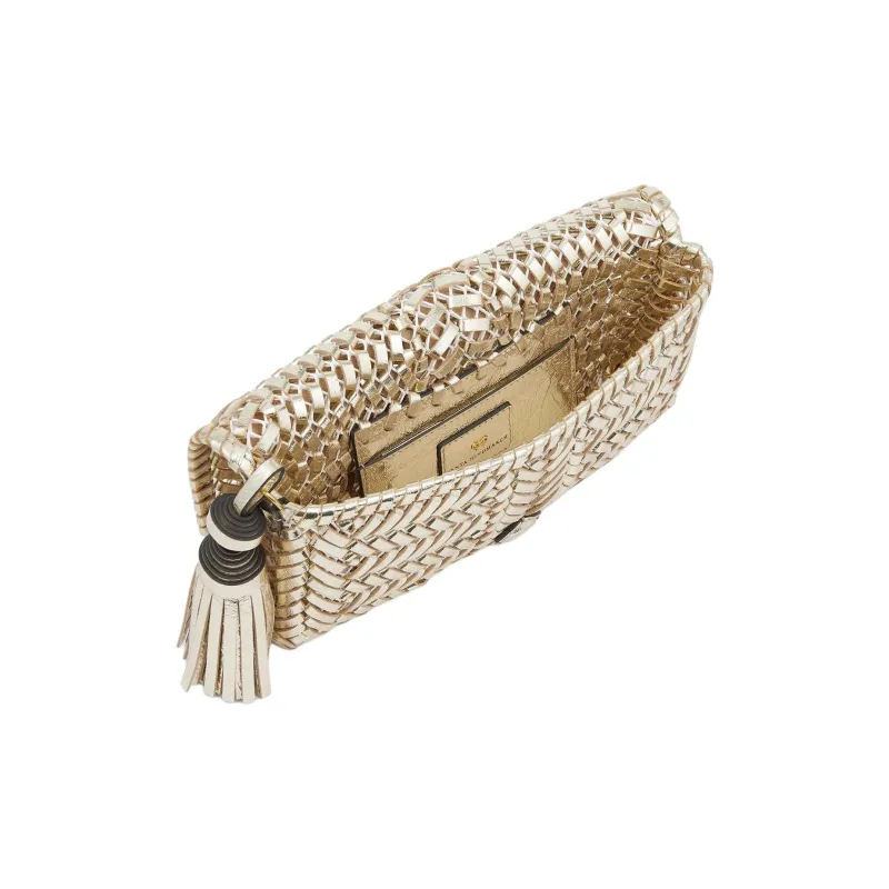 Anya Hindmarch Capra Leather Clutch Women's Gold-3