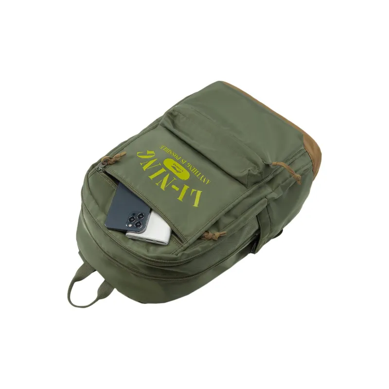 LiNing Polyester Backpack Regular Unisex Dark Moss Green-5