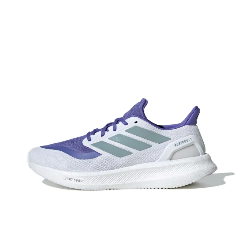 Adidas Pureboost Anti-Slip And Wear-Resistant Rebound Low-Top BOOST Technology Casual Running Shoes Men's White Blue-0