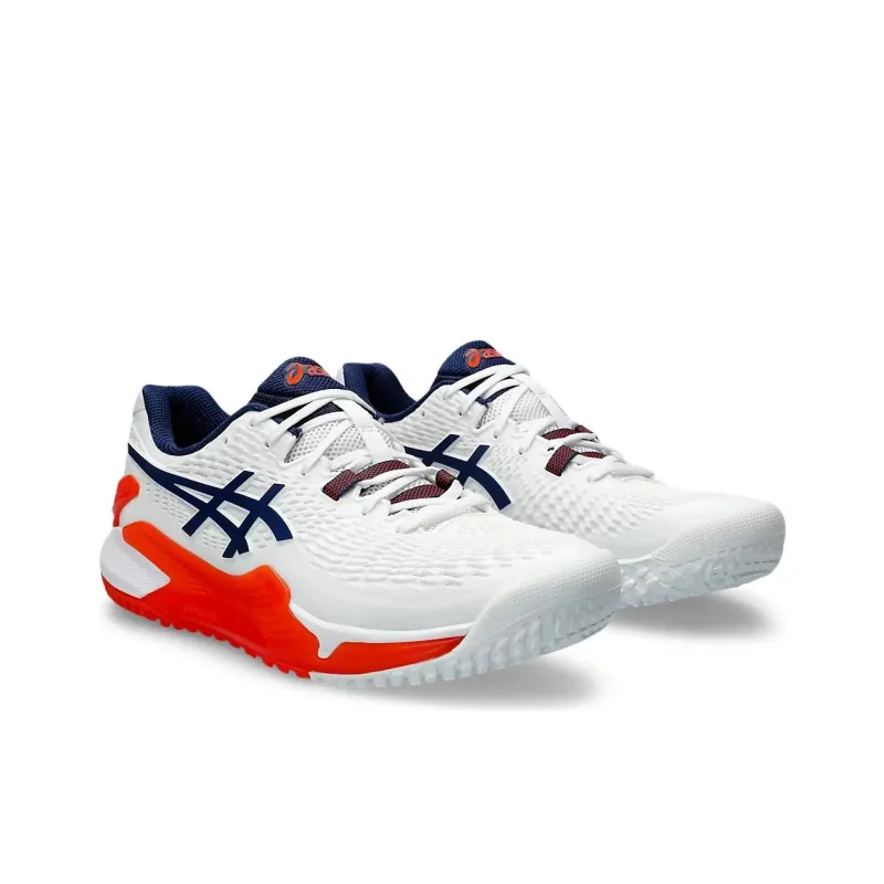 Asics Gel Resolution 9 Anti Slip Wear Resistant Low Top Tennis Shoes Men's White-2