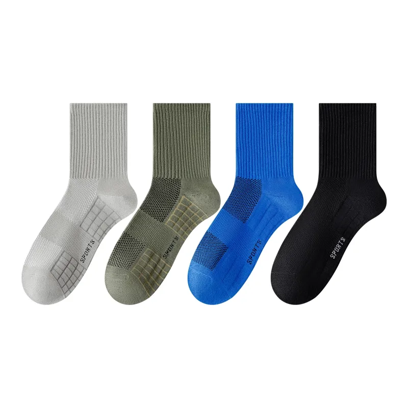 XXLLG Mid Calf Socks Men's 4 Pack-5