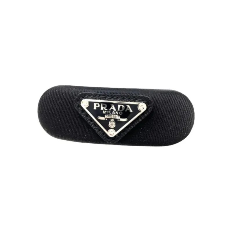 PRADA Cloth Metal Hair Clips Women's Black-0