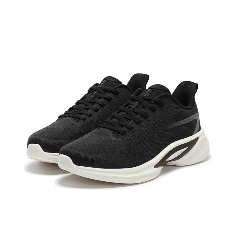 361° Wear Resistant Low Top Running Shoes Men's Black White-2
