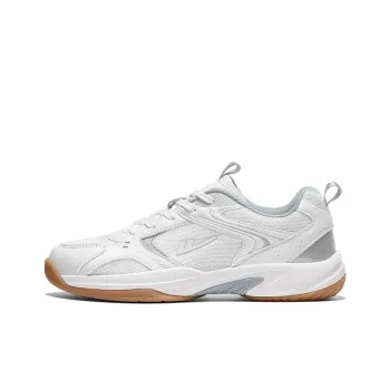 Warrior Balance Wear Resistant Lightweight Breathable Slip Resistant Low Top Badminton Shoes Men's White Silver