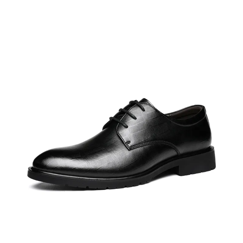 CHINT Dress Shoes Men Low Top Black, Dark Brown-1