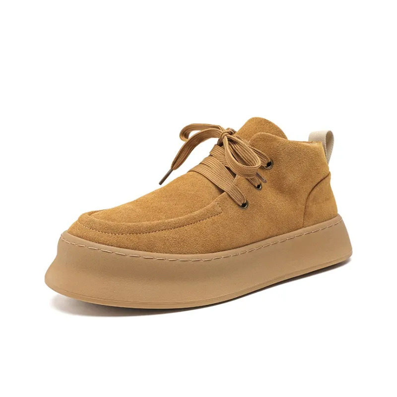 Chi Wolf Casual Shoes Men High Top Black/Yellow/Beige-8