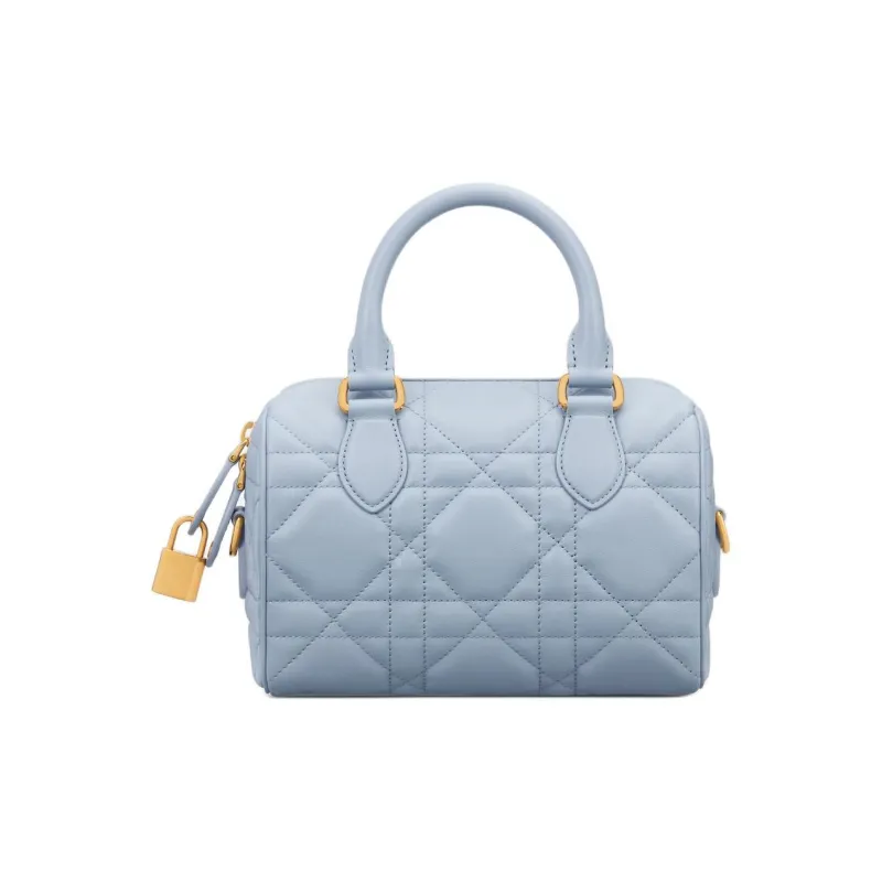 DIOR Calfskin Crossbody Handbag, Shoulder Bag Women's Light Blue-3
