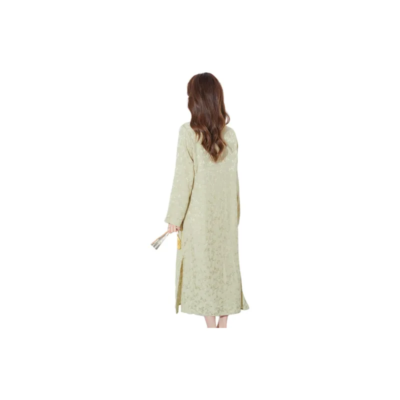 LULUALWAYS Long-Sleeved Dresses Women's Green-0
