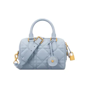 DIOR Calfskin Crossbody Handbag, Shoulder Bag Women's Light Blue