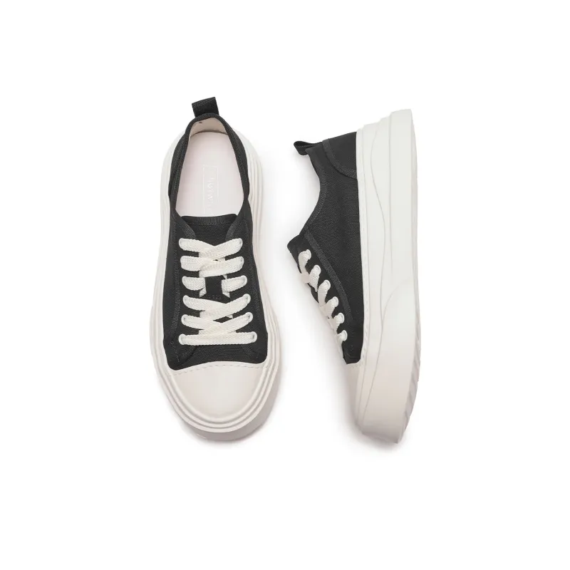 Hotwind Canvas Shoes Men Low Top Black-3