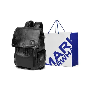 FAIRWHALE PU Backpack Laptop Bags Large Size Unisex Black