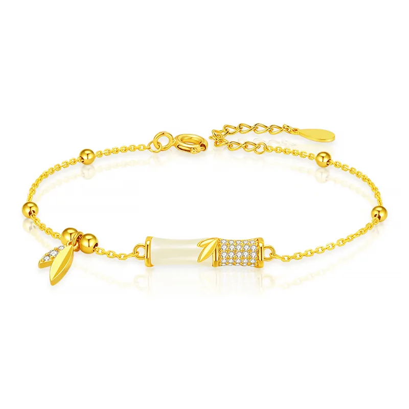 Central Fashion Hetian Jade Bracelets Green Jade Women's-0