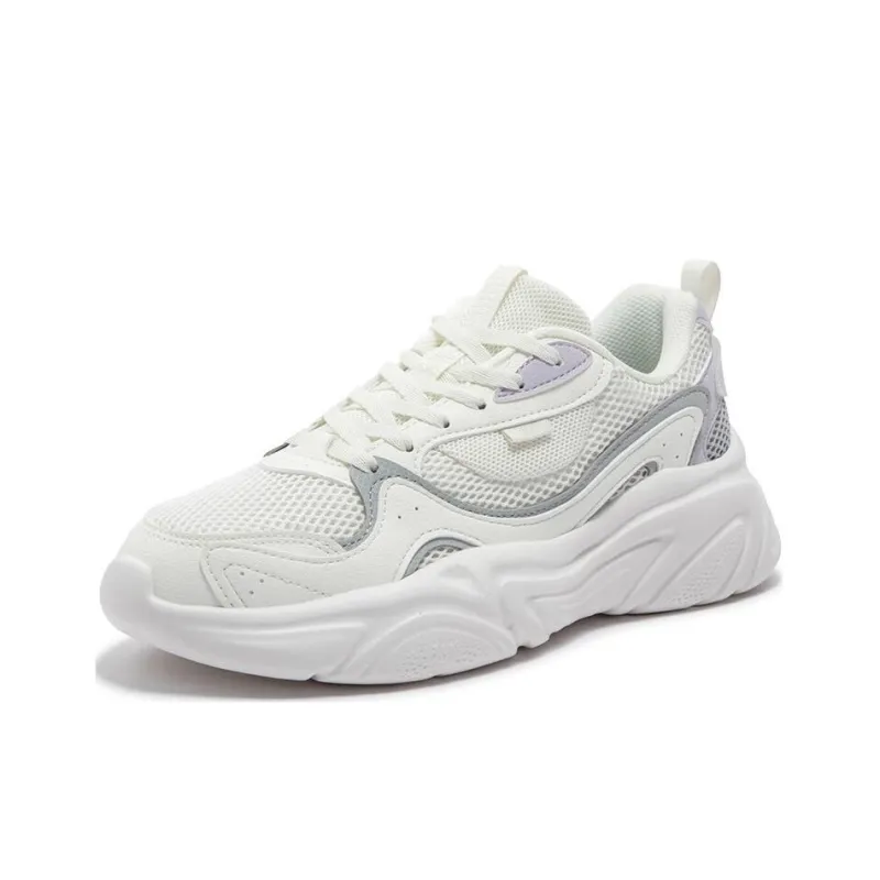 361° Wear Resistant Low Top Casual Shoes Women's White Purple-1