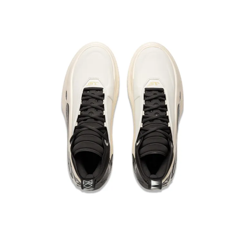 LINING Wow11 Basketball Shoes Men Mid Top White Black-3