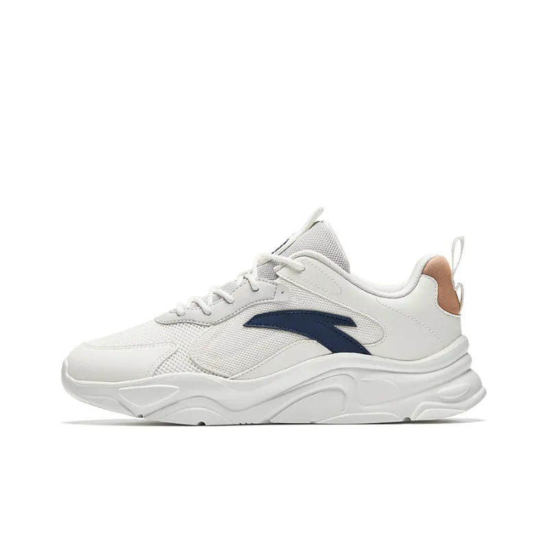 Anta Life Collection Cushioned Slip-Resistant Low-Top Casual Shoes Men's White Blue-0