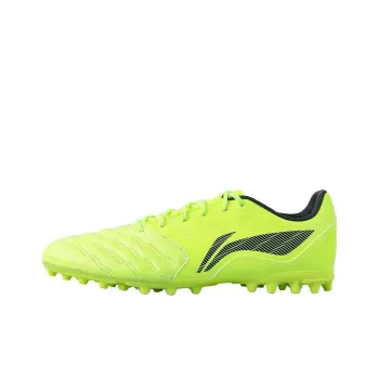 LiNing MG Rubber Short Studs Artificial Ground Natural Ground Cushioning Wear Resistant Soccer Shoes Unisex Neon Green