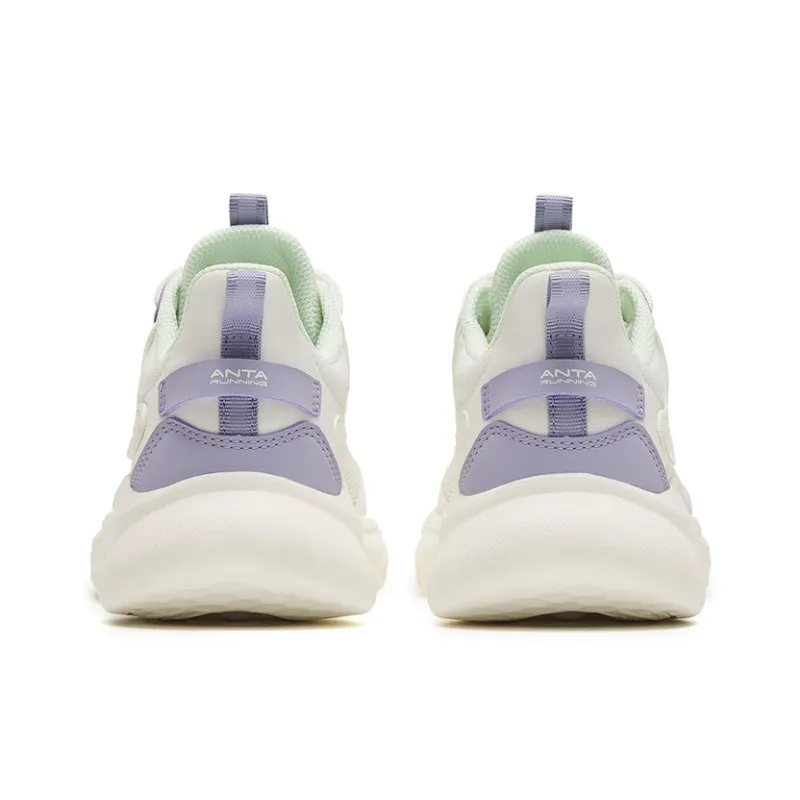 Anta Mianbomb 2 Anti Slip Wear Resistant Low Top Running Shoes Women's White Purple-3
