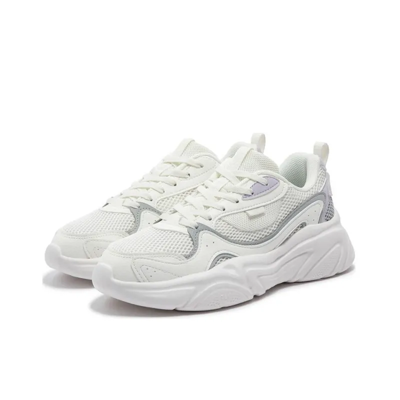 361° Wear Resistant Low Top Casual Shoes Women's White Purple-2