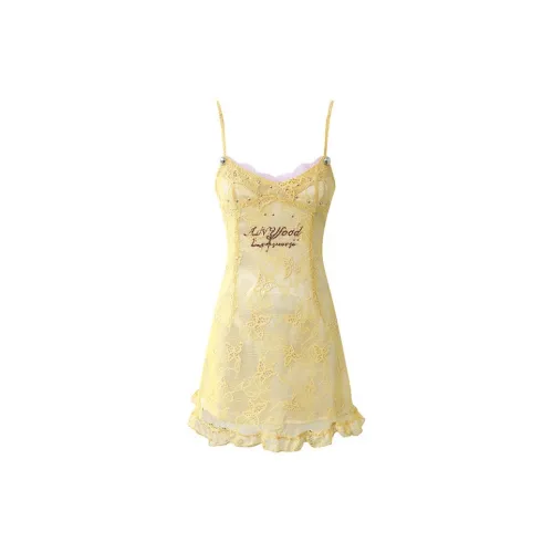 HUINIAN Slip Dresses Women's Lemon