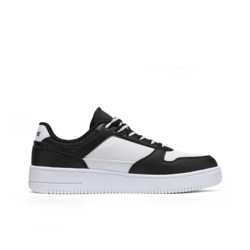 Erke Abrasion Resistant Low Top Skateboard Shoes Men's Jet Black Erke White-1