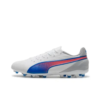 PUMA KING MATCH MG Rubber Short Studs Artificial Ground Anti Slip Wear Resistant Soccer Shoes Men's White Blue