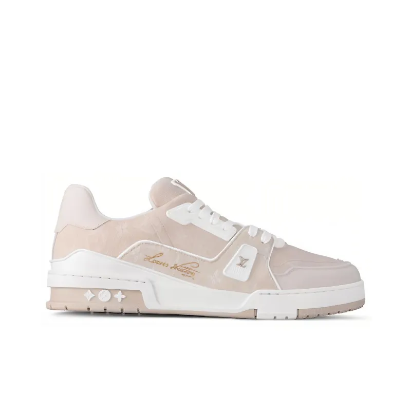 LOUIS VUITTON Trainer Low Top Skateboard Shoes Unisex Beige-1