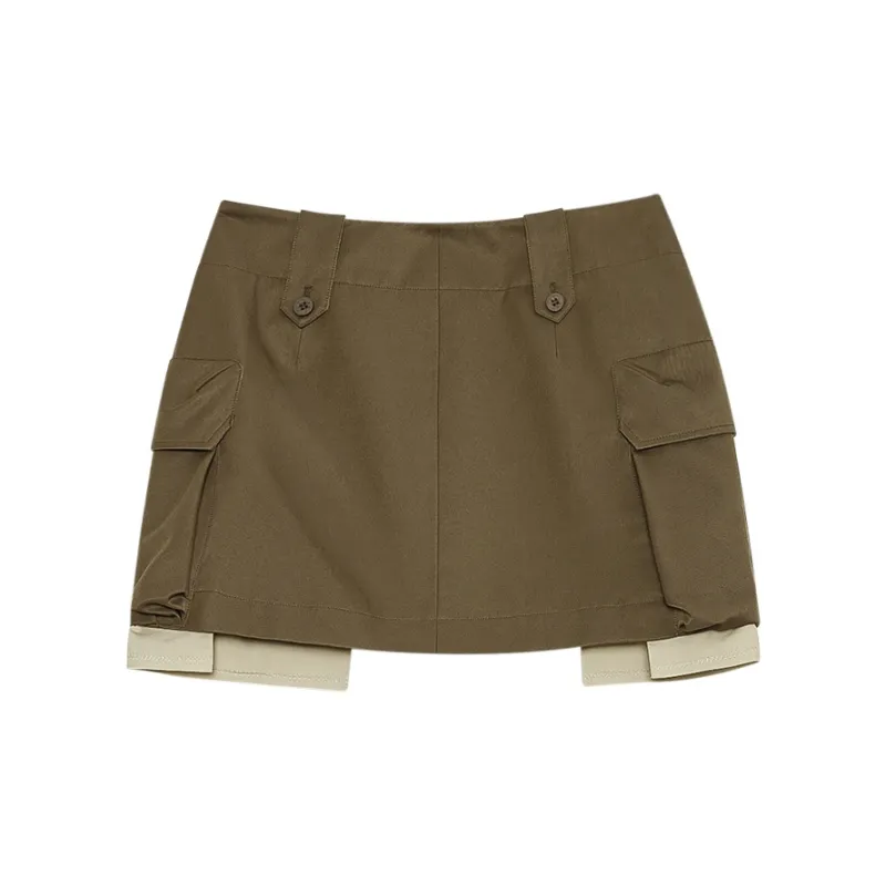 THE SEA LIFE Cargo Short Skirts Women's Tea Brown-1