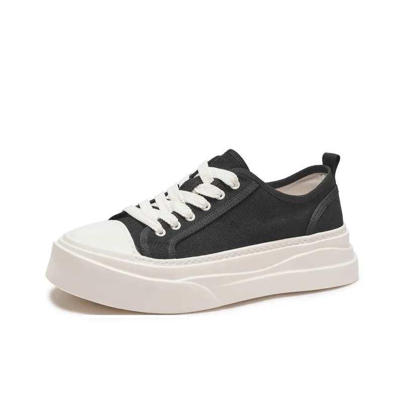 Hotwind Canvas Shoes Men Low Top Black-1