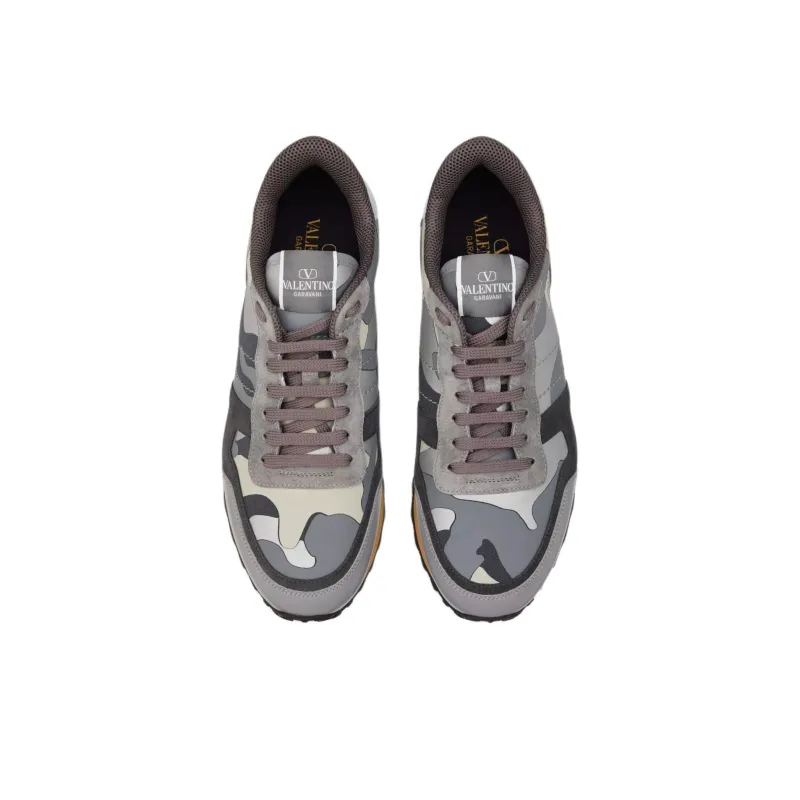 Valentino Garavani Rockrunner Camouflage Lace Up Sneakers-3