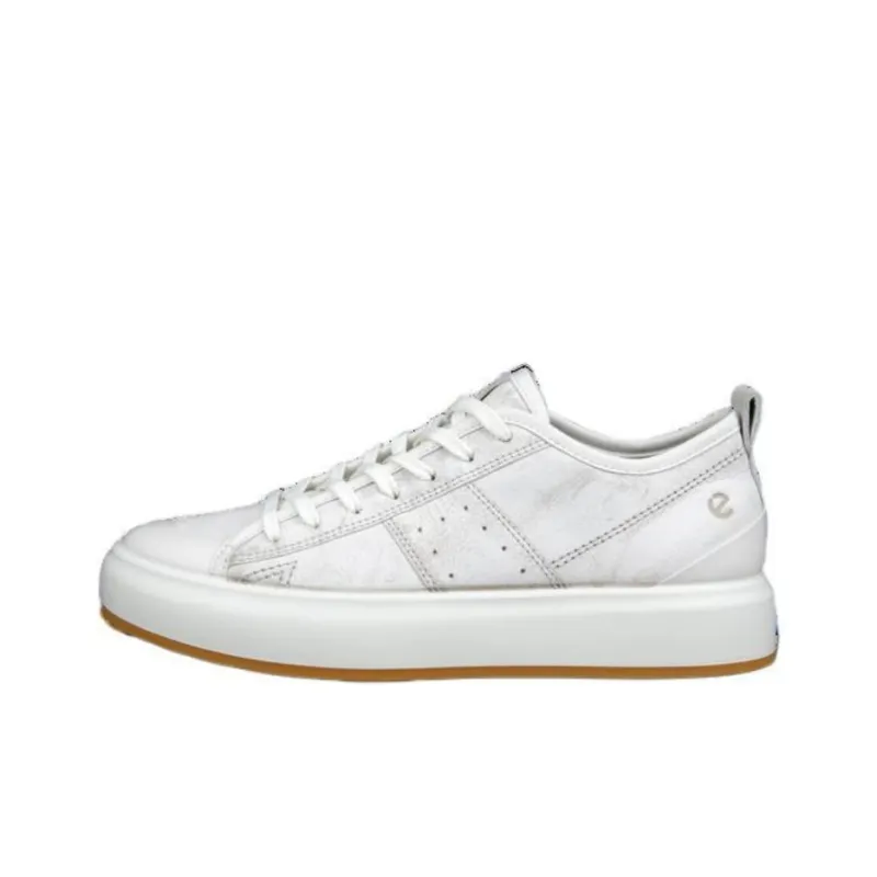 Ecco Low Top Skateboard Shoes Women's White-0