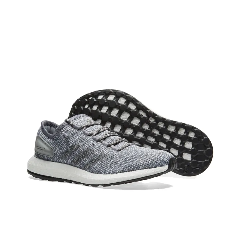 Adidas Pure Boost 2017 Cushioning, Slip Resistant, And Abrasion Resistant Low Top Running Shoes Unisex Gray White-4