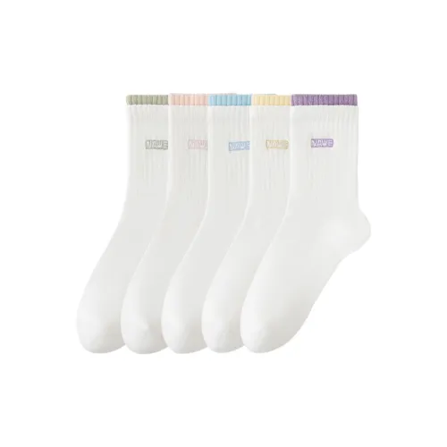 Ordifen Mid Calf Socks Women's 5 Pack Mixed Color