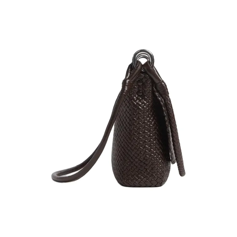 Bottega Veneta Calfskin Messenger Bag, Handbag, Shoulder Bag, Crossbody Bag Men's Brown-1
