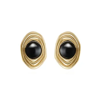 NEVERFAR Eco Friendly Copper Gold Plated Stud Earrings Unisex