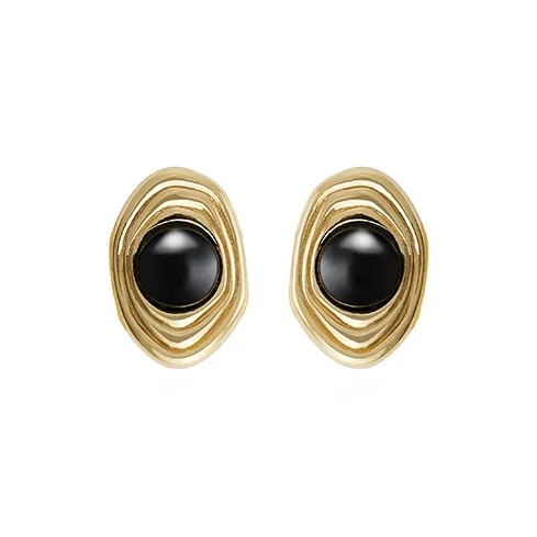 NEVERFAR Eco Friendly Copper Gold Plated Stud Earrings Unisex