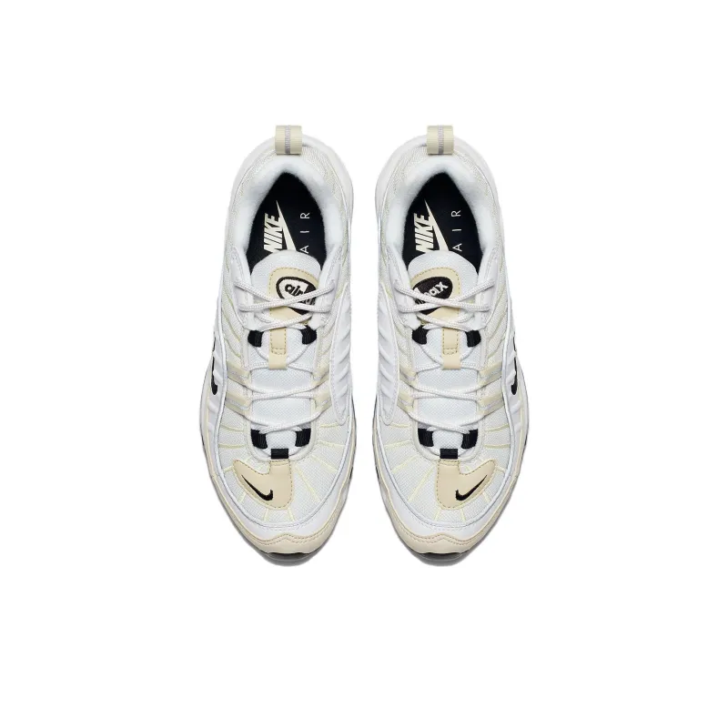 Nike Air Max 98 Shock Absorbers With Slip Resistant Features Low Top Running Shoes Men's Ecru-3